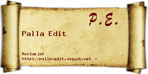 Palla Edit névjegykártya